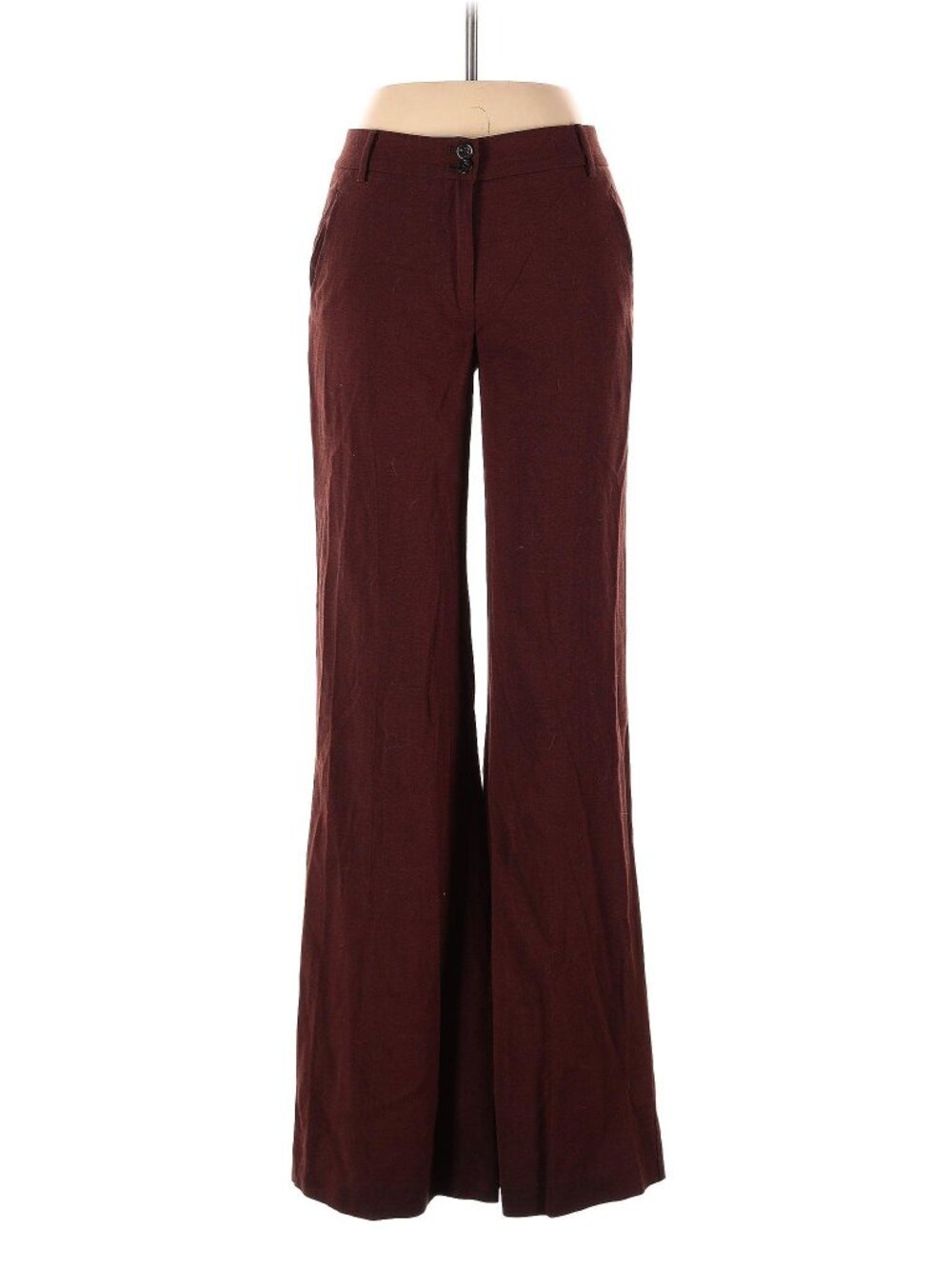 Cartonnier Wide-Leg Tailored Trousers in Bordeaux/Choc from Anthropologie Size 4